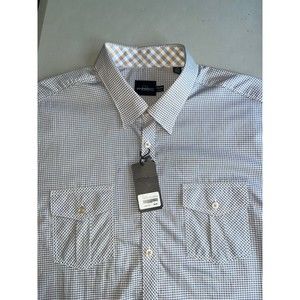 Parc 81 Mens Sz XXL Short Sleeve Button Down Casual Dress Shirt ‎ Orange Cagney